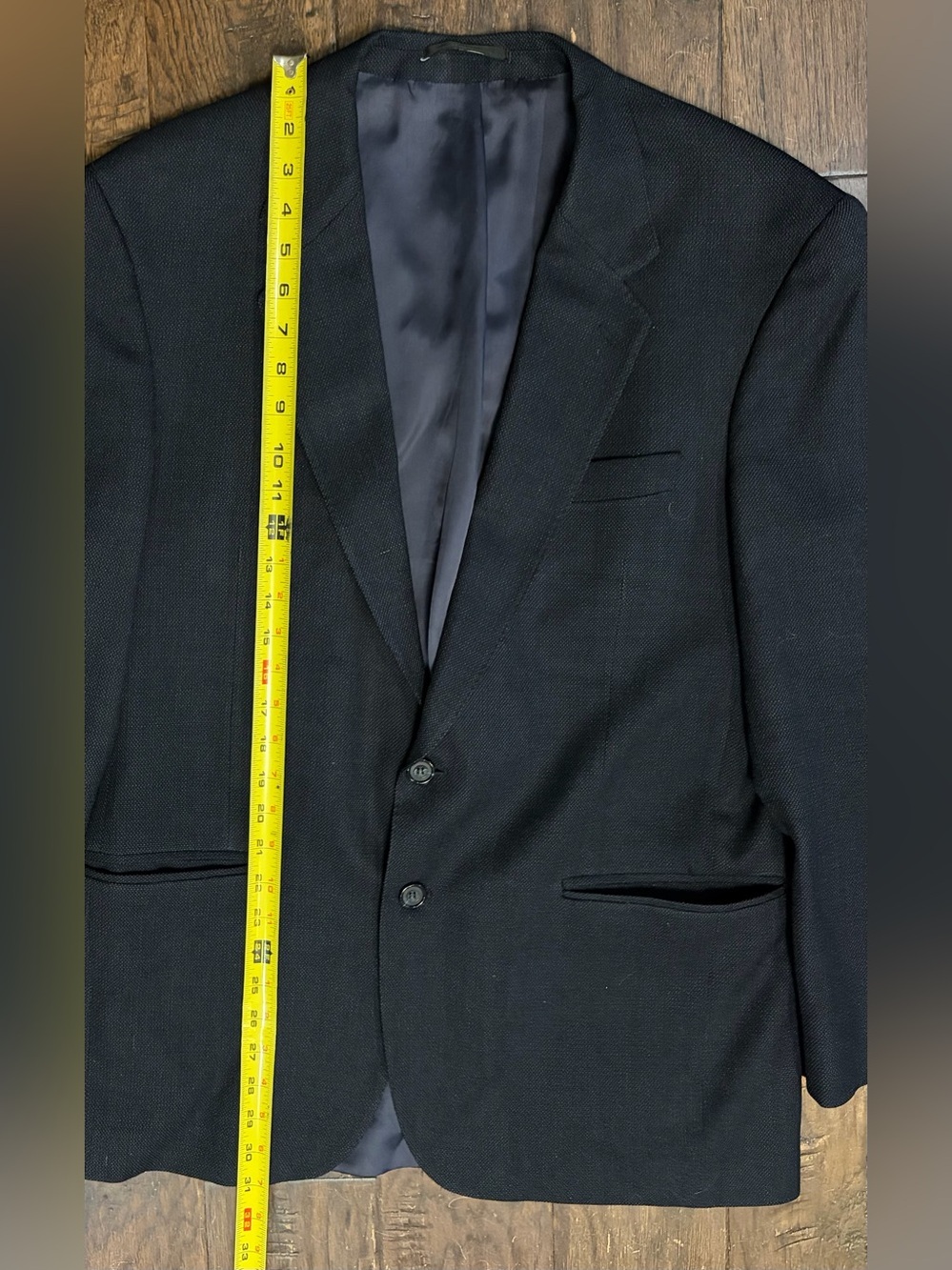 Vintage French Made 100% Wool Suit Black Mens 42R 32x23 2 Piece - Picture 7 of 16